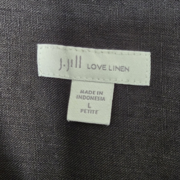 J. Jill 100% Linen Black Popover Lagenlook Boho Asymmetrical Hem Tunic Top LP - Picture 3 of 9